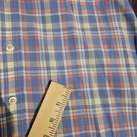 Vineyard Vines Murray Shirt Mens Large Blue Pink Yellow Plaid Button Down Cotton - Picture 3 of 8
